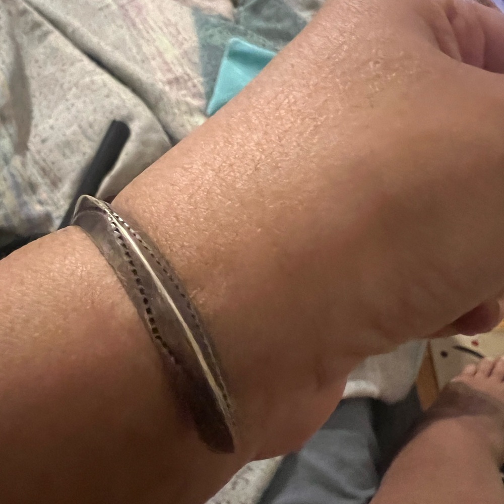 Sterling Silver Engraved Bangle Bracelet - Silver View 2
